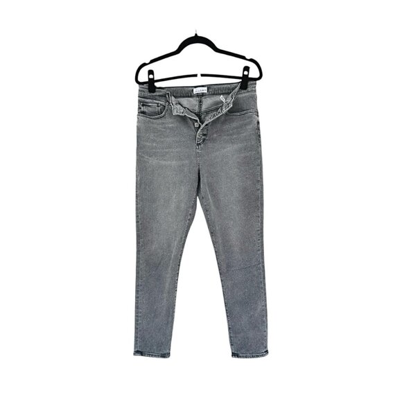 LOFT Button Front High Rise Skinny Jeans - Picture 3 of 7